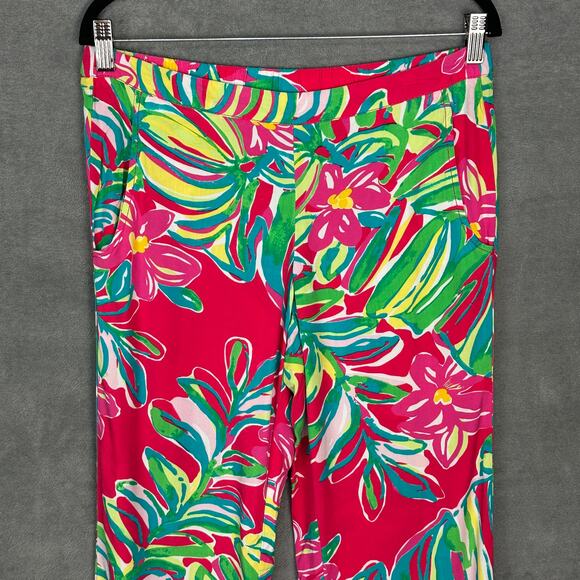 Lilly Pulitzer Pants Womens Medium Pink Cambridge Palazzo Jungle Tumble Resort - Picture 2 of 15